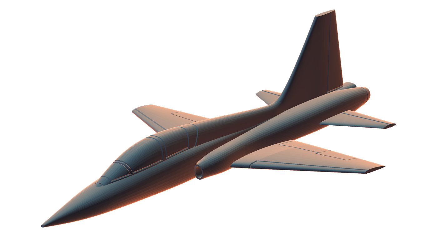 Airframe geometry rendered directly from its triangulated surface